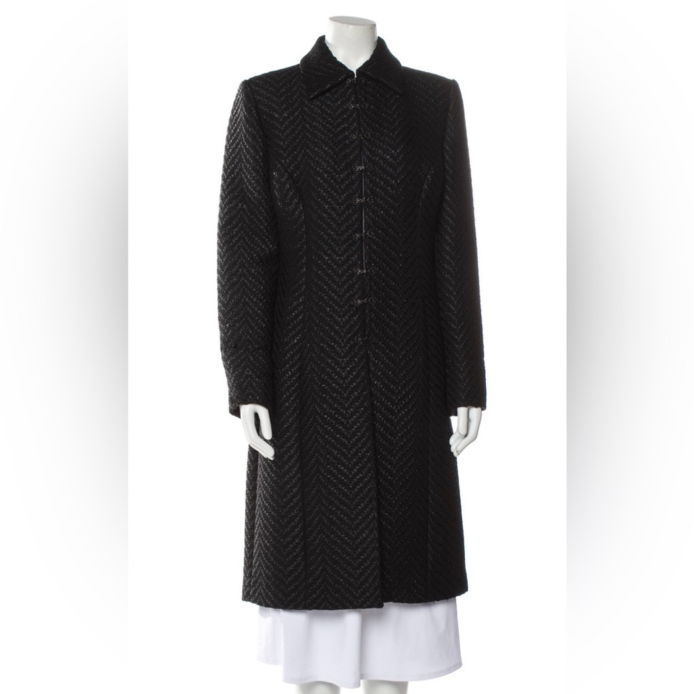 Versace Black Textured Trench Coat